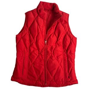 Eddie Bauer Vest Womens Extra Small Red Puffer Goose Down Winter Outdoor